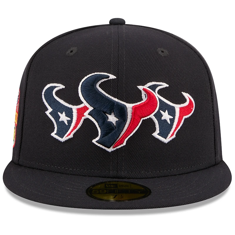 Men's New Era x John Geiger Navy Houston Texans Misplaced Series 59FIFTY Fitted Hat