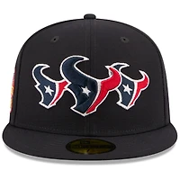 Men's New Era x John Geiger Navy Houston Texans Misplaced Series 59FIFTY Fitted Hat