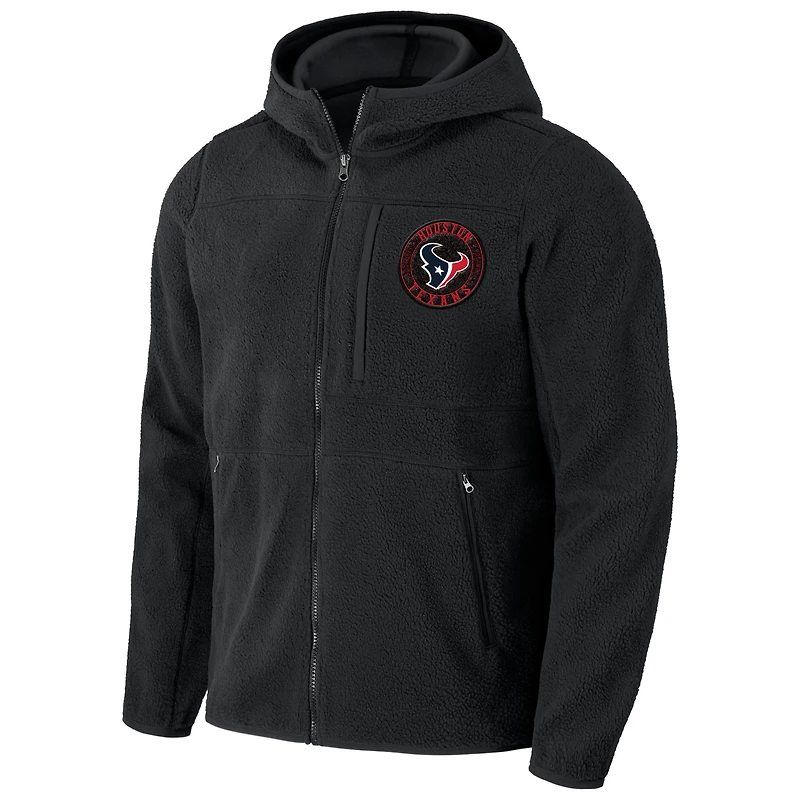 Men's NFL x Darius Rucker Collection by Fanatics  Black Houston Texans Sherpa Full-Zip Hoodie