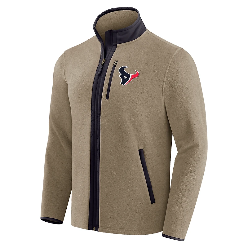 Men's NFL x Darius Rucker Collection by Fanatics  Tan Houston Texans Heavyweight Polar Fleece Full-Zip Jacket