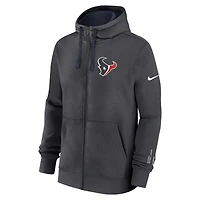Sweat à capuche Nike anthracite Houston Texans Primetime Club entièrement zippé pour homme