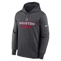 Men's Nike Anthracite Houston Texans Toss Sweep Performance Pullover Hoodie