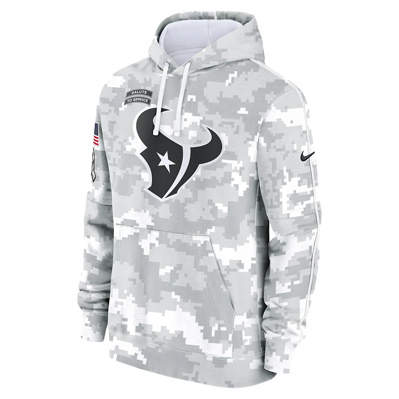 Men's Nike Arctic Camo Houston Texans 2024 Salute to Service Club Fleece Pullover Hoodie