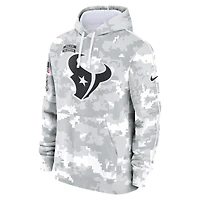 Men's Nike Arctic Camo Houston Texans 2024 Salute to Service Club Fleece Pullover Hoodie