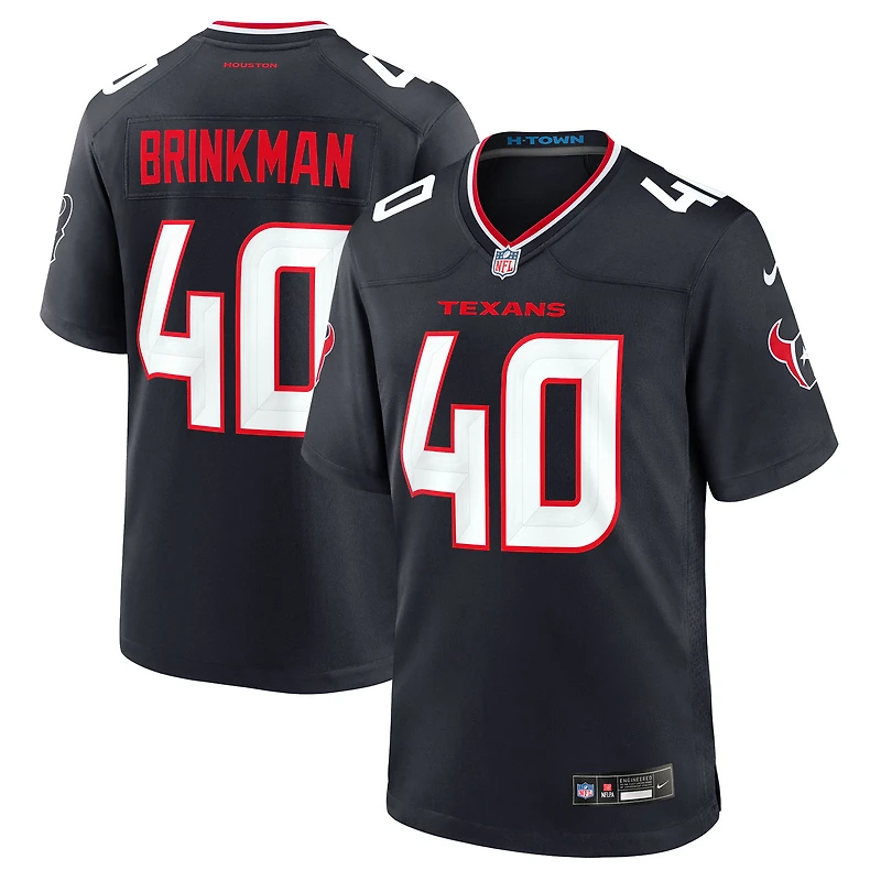 Men's Nike Austin Brinkman  Navy Houston Texans Team Game Jersey