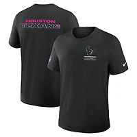 T-shirt Nike noir Houston Texans 2025 Crucial Catch Tri-Blend Dri-FIT pour homme