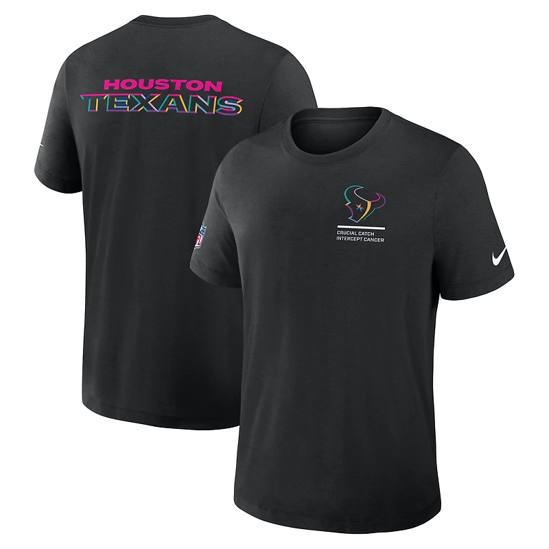 Men's Nike Black Houston Texans 2025 NFL Crucial Catch Tri-Blend Dri-FIT T-Shirt