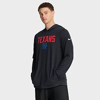 Sweat à capuche Nike Dri-FIT manches longues pour homme, bleu, Houston Texans, précision des passes latérales