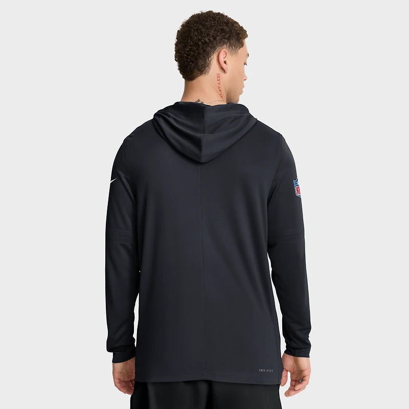 Men's Nike Blue Houston Texans Sideline Pass Accuracy Dri-FIT Long Sleeve Hoodie T-Shirt