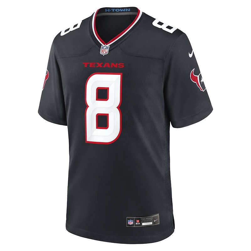 Men's Nike Cade Stover Navy Houston Texans Team Game Jersey