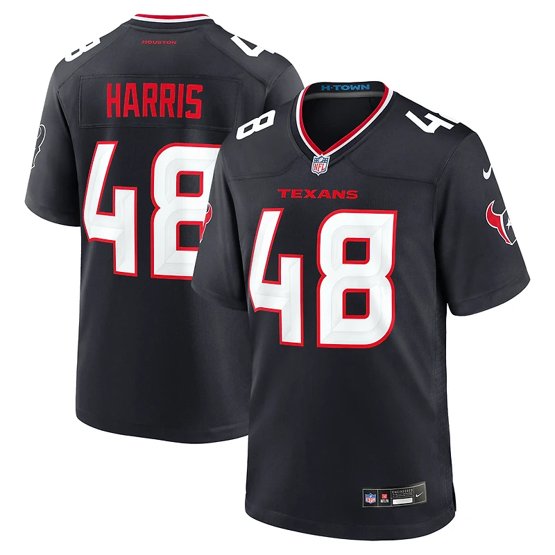 Maillot de match Nike Christian Harris bleu marine pour homme des Houston Texans