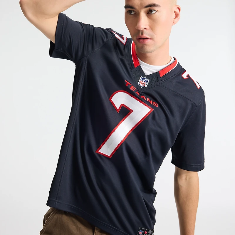 Men's Nike C.J. Stroud Navy Houston Texans Vapor F.U.S.E. Stitched Limited Jersey