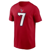T-shirt Nike C.J. Stroud pour homme, rouge, nom et numéro du joueur des Houston Texans