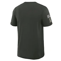 T-shirt Nike vert foncé pour homme, Houston Texans 2025 Salute to Service, en tissu flammé Dri-FIT.