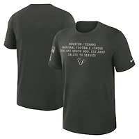 T-shirt Nike vert foncé pour homme, Houston Texans 2025 Salute to Service, en tissu flammé Dri-FIT.