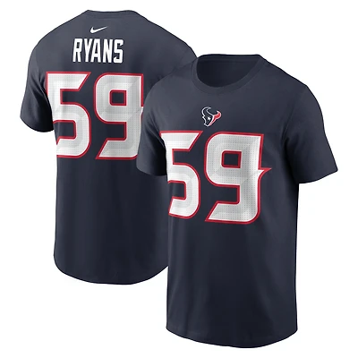 Men's Nike DeMeco Ryans Navy Houston Texans Retired Name & Number T-Shirt