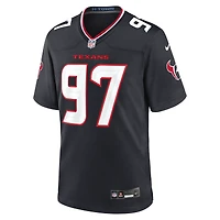 Maillot de match Nike Dominique Robinson bleu marine des Houston Texans pour homme