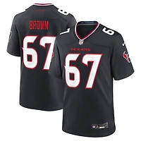 Men's Nike Evan Brown  Navy Houston Texans Team Game Jersey