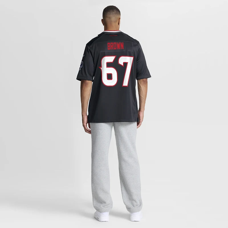 Men's Nike Evan Brown  Navy Houston Texans Team Game Jersey