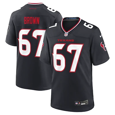 Men's Nike Evan Brown Navy Houston Texans Team Game Jersey
