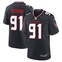 Maillot de match l'équipe des Houston Texans Nike Folorunso Fatukasi pour hommes, bleu marine