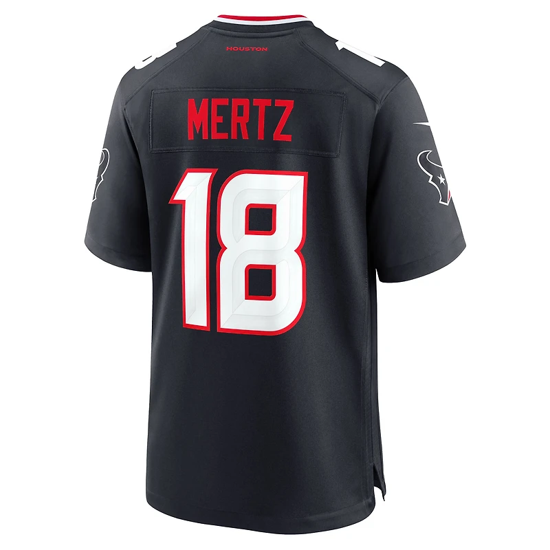 Maillot Nike Graham Mertz bleu marine pour homme des Houston Texans