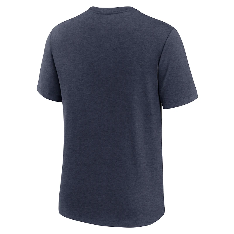 T-shirt Nike Heather Navy Houston Texans Long Pass Tri-Blend pour homme