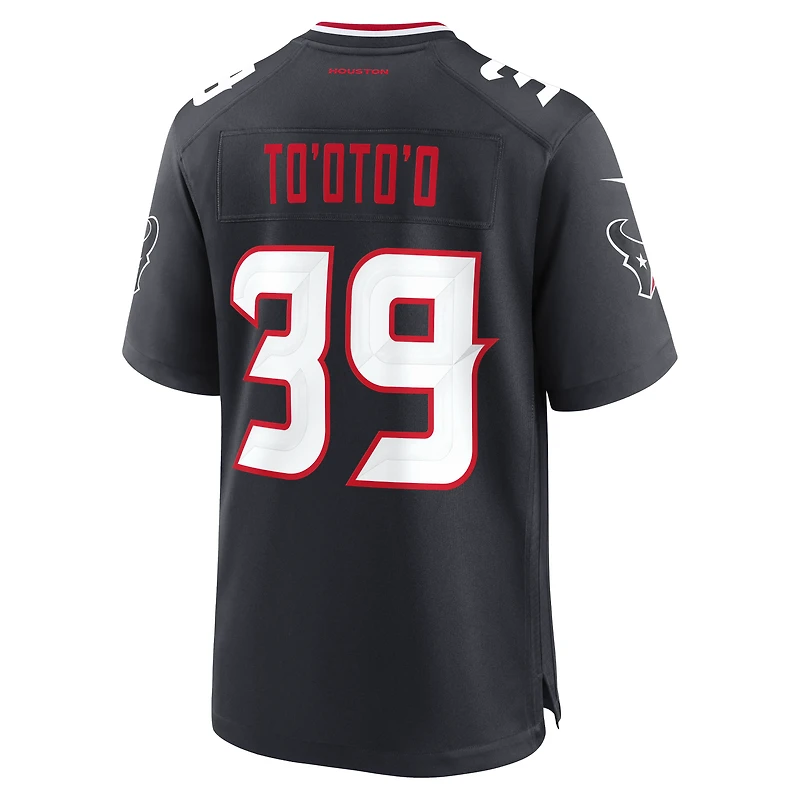 Maillot de match l'équipe des Houston Texans Nike Henry To'oto'o pour hommes, bleu marine