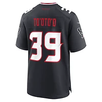 Maillot de match l'équipe des Houston Texans Nike Henry To'oto'o pour hommes, bleu marine