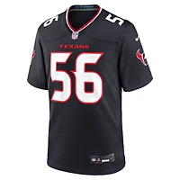 Men's Nike Jamal Hill  Navy Houston Texans Team Game Jersey
