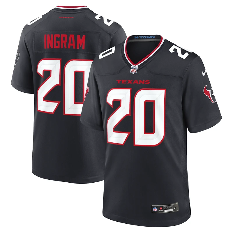 Maillot de match Nike Ja'Marcus Ingram bleu marine des Houston Texans pour homme