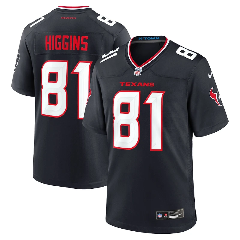 Maillot Nike Jayden Higgins bleu marine pour homme des Houston Texans