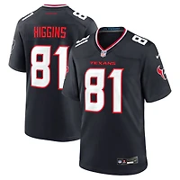 Maillot Nike Jayden Higgins bleu marine pour homme des Houston Texans
