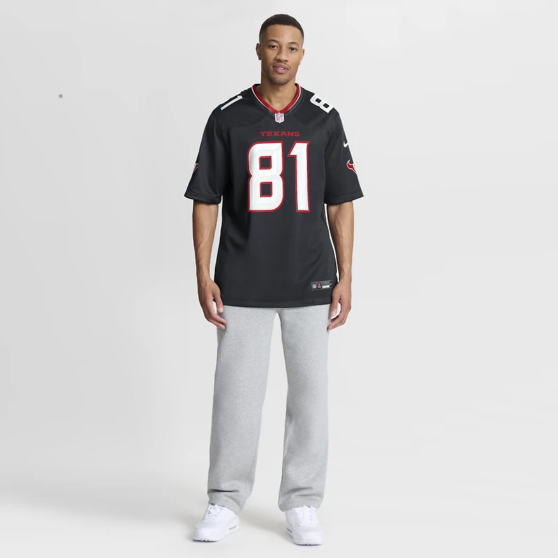 Maillot Nike Jayden Higgins bleu marine pour homme des Houston Texans