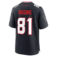 Maillot Nike Jayden Higgins bleu marine pour homme des Houston Texans