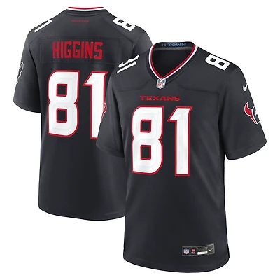 Maillot Nike Jayden Higgins bleu marine pour homme des Houston Texans