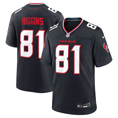 Maillot Nike Jayden Higgins bleu marine pour homme des Houston Texans