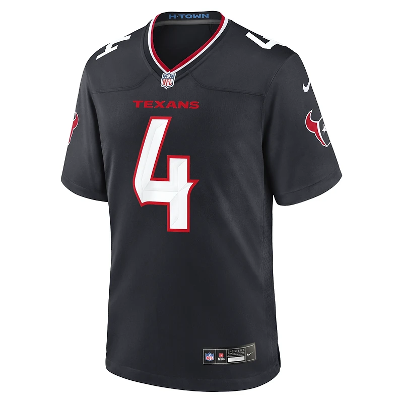 Maillot de match Nike Kamari Lassiter bleu marine pour homme des Houston Texans