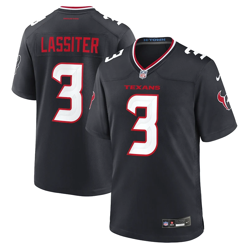 Men's Nike Kamari Lassiter  Navy Houston Texans Team Game Jersey