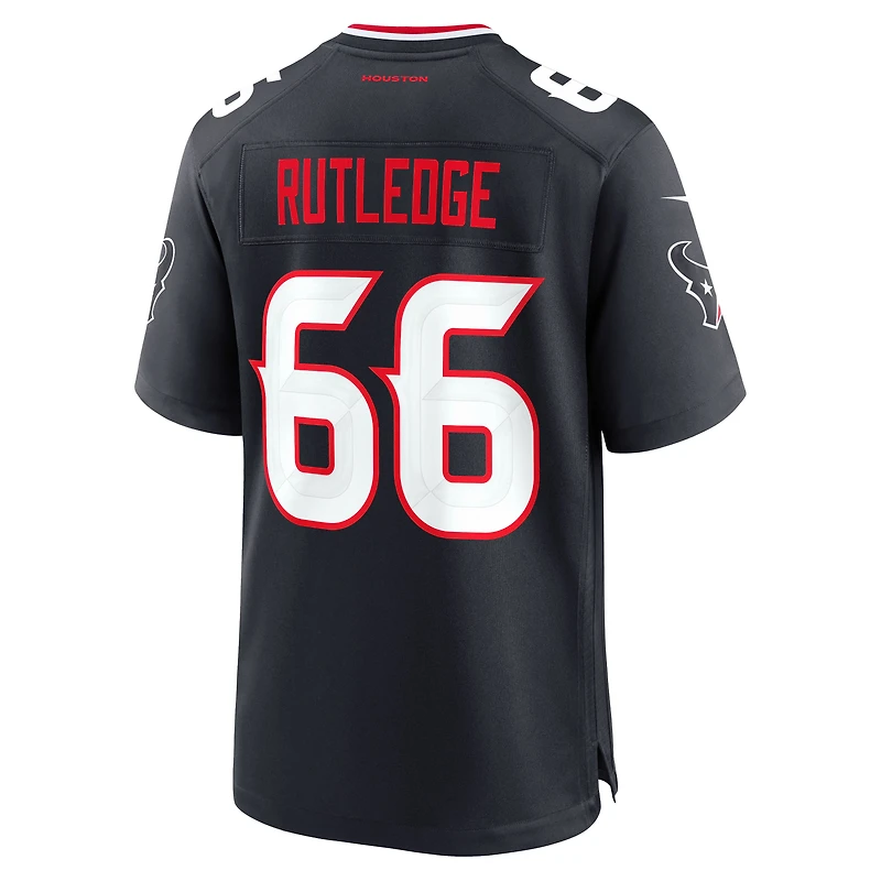 Maillot de match Nike Keylan Rutledge bleu marine des Houston Texans, choix premier tour du repêchage NFL 2026, numéro 26