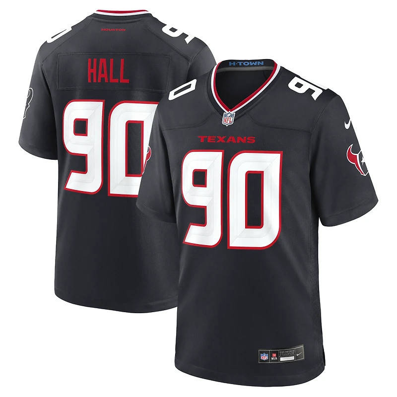 Men's Nike Logan Hall  Navy Houston Texans Team Game Jersey