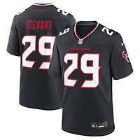 Maillot de match Nike M.J. Stewart bleu marine pour homme des Houston Texans