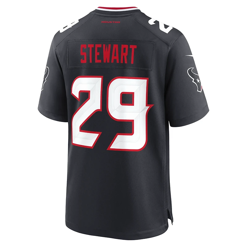 Maillot de match Nike M.J. Stewart bleu marine pour homme des Houston Texans