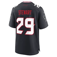Maillot de match Nike M.J. Stewart bleu marine pour homme des Houston Texans
