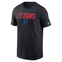 T-shirt Nike bleu marine pour homme, Houston Texans Alt Pack, conversion sur le terrain