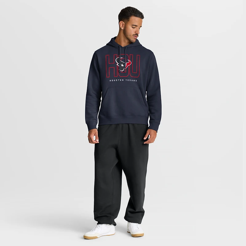 Sweat à capuche en molleton Nike bleu marine Houston Texans Busted Play Club pour homme