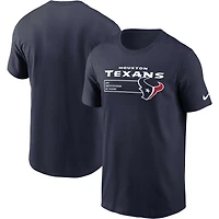T-shirt essentiel Nike Houston Texans Division pour homme, bleu marine