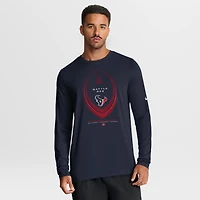 T-shirt à manches longues Nike Legend Icon Dri-FIT bleu marine pour homme, Houston Texans