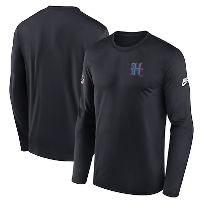 Men's Nike Navy Houston Texans Legend Small Logo Dri-FIT Long Sleeve T-Shirt