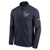 Veste à demi-fermeture éclair Nike Houston Texans Logo Pacer Performance pour homme, bleu marine